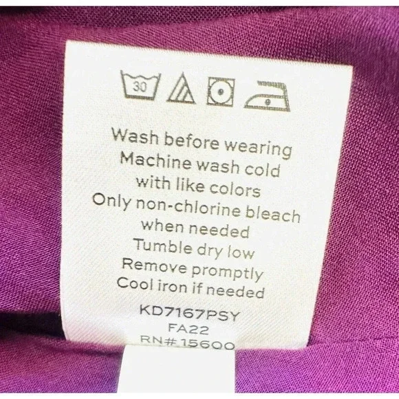 NWT DRAPER JAMES Women Long Sleeve Partially Lined Shirred Red Floral Dress XXL - Picture 12 of 12